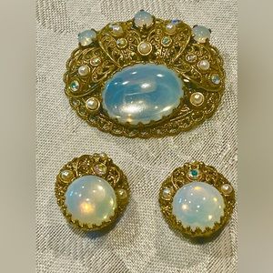 Vintage Brooch and earrings set W. Germany